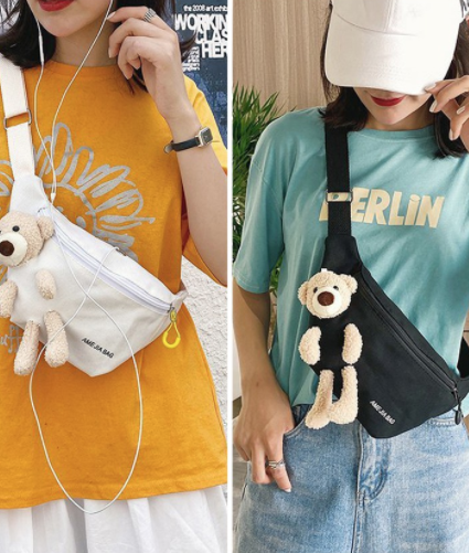 KW80968 Bear Chest Shoulder Bag White